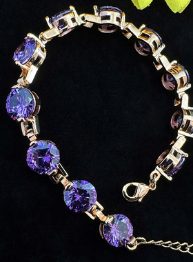 简约铜锆石手链新款欧美风格时尚潮人跨境配饰女士创意款手环