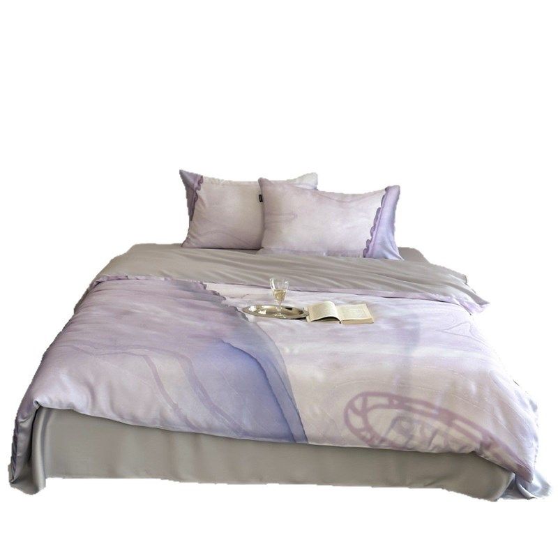 轻奢简约渐变色兰精天丝四件套丝滑裸睡亲肤被套1.8m床单床上用品,淘宝优惠券,粉丝福利购,淘宝优惠卷
