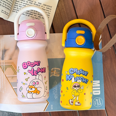 ins高颜值 316不锈钢保温杯女学生军训便携带吸管儿童水杯大容量