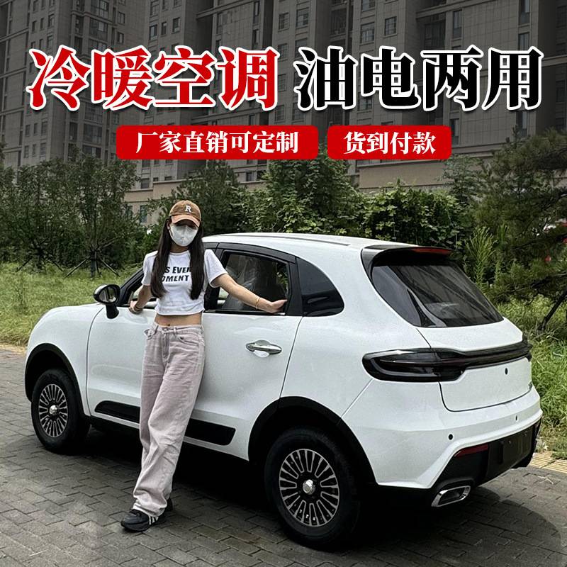 新能源电动汽车家用老头乐电动四轮老年车油电两用电四轮全封闭 - 图1
