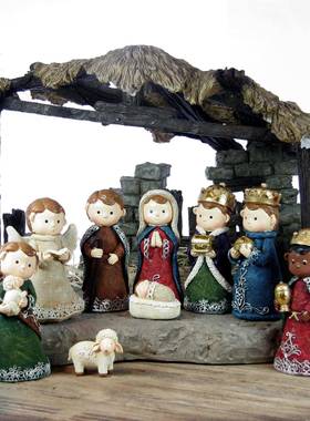 装欧式圣诞节马槽物组合人摆件家居客厅橱窗奢饰品聚会ELO轻拍照