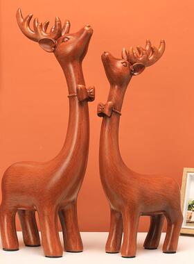 对鹿摆件家居饰品客厅电视柜玄酒柜品关艺家工装7223办公室软装装