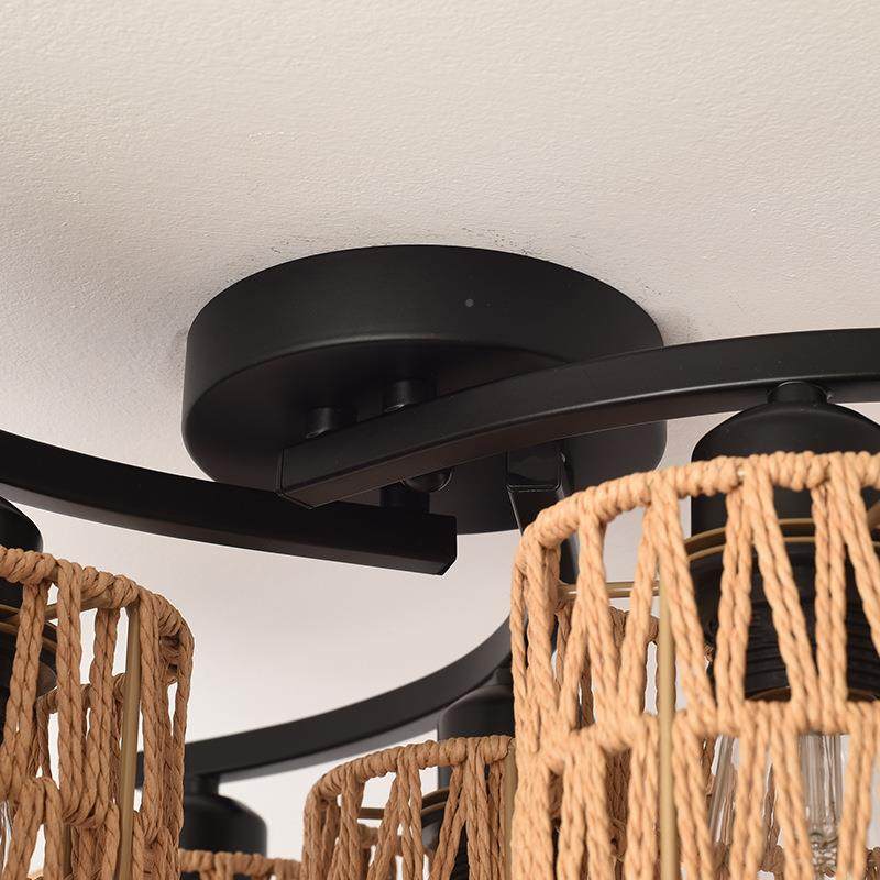 美式简约灯吊工麻绳编织客吧厅台手餐465厅卧室酒店客房藤条吸顶,淘宝优惠券,粉丝福利购,淘宝优惠卷