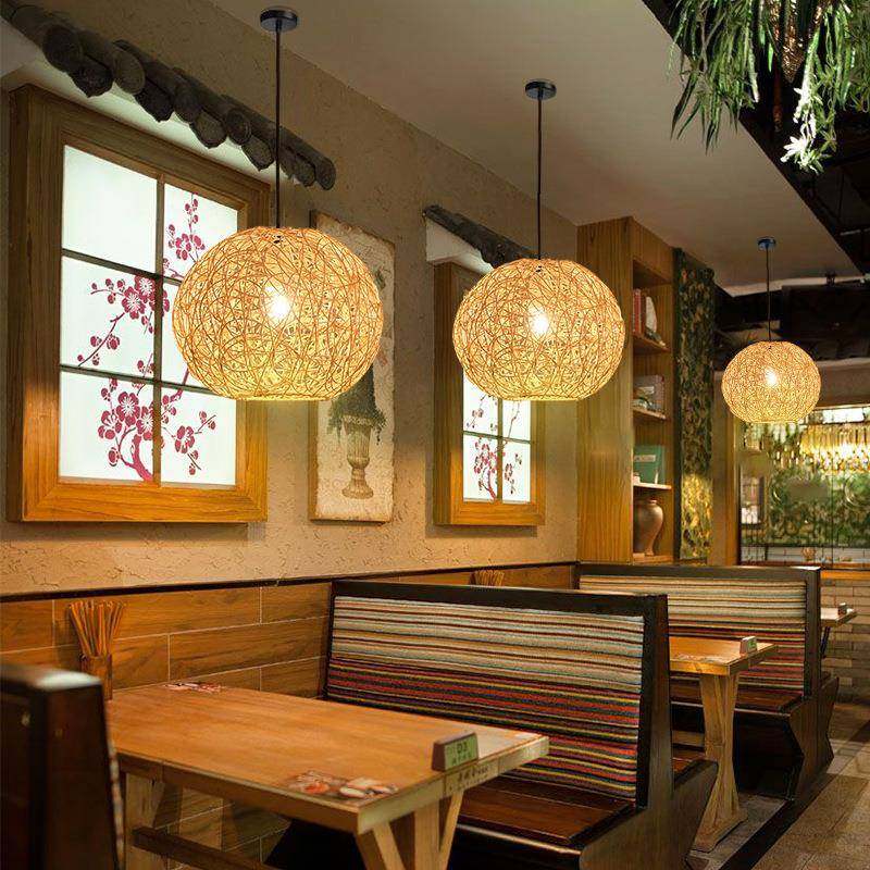 中山藤艺吊灯田园卧室餐厅农家乐个性鸟巢草帽藤编艺术灯具,淘宝优惠券,粉丝福利购,淘宝优惠卷