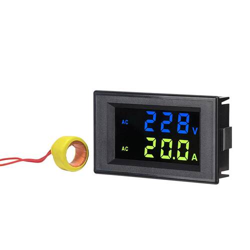 D85-2042A液晶交流数显表 双显电压电流表AC80-500V 彩色背光 - 图3