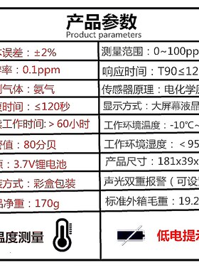 希玛数显氨气检测仪气体检测仪AR8500氨气测试仪鸡舍报警NH3含量