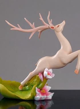 美式麋鹿酒架酒柜装饰品摆件QJ2514欧酒式客厅关餐物厅红玄置架摆