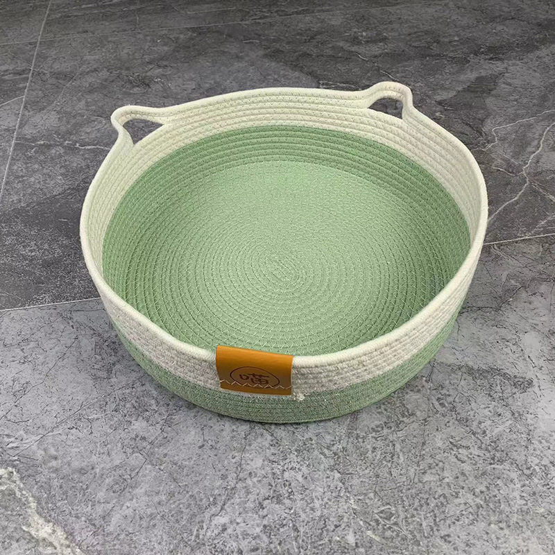 棉绳编织猫窝四季通用手工编织猫抓板窝藤编狗窝可水洗编织窝35cm,淘宝优惠券,粉丝福利购,淘宝优惠卷