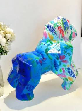 无品牌/新炫款热销公创意彩几何猩猩摆件家居桌面书房办室好物树