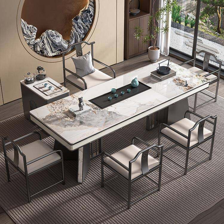 轻奢五岩板茶桌椅体合一桌椅感办公室烧水壶AAD一全组自动泡茶台,淘宝优惠券,粉丝福利购,淘宝优惠卷