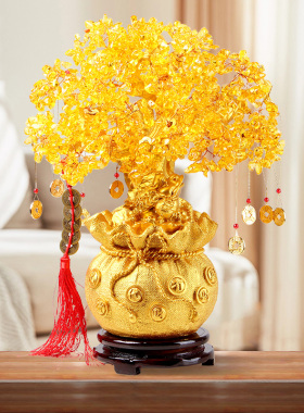 年年有鱼发财树摆件家居客厅电视柜酒柜博古架玄关装饰品轻奢