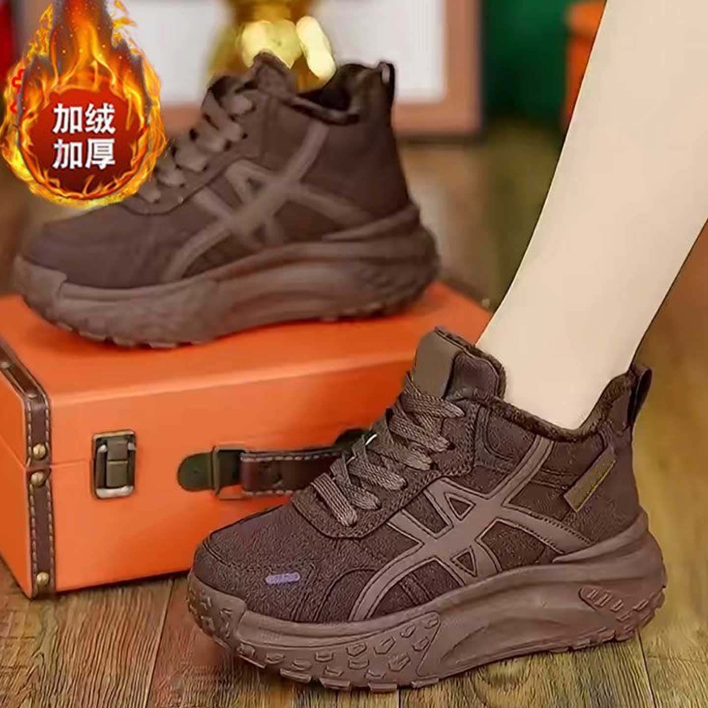 老爹鞋女2025冬季新款加绒加厚棉鞋松糕厚底百搭超软休闲运动鞋子,淘宝优惠券,粉丝福利购,淘宝优惠卷