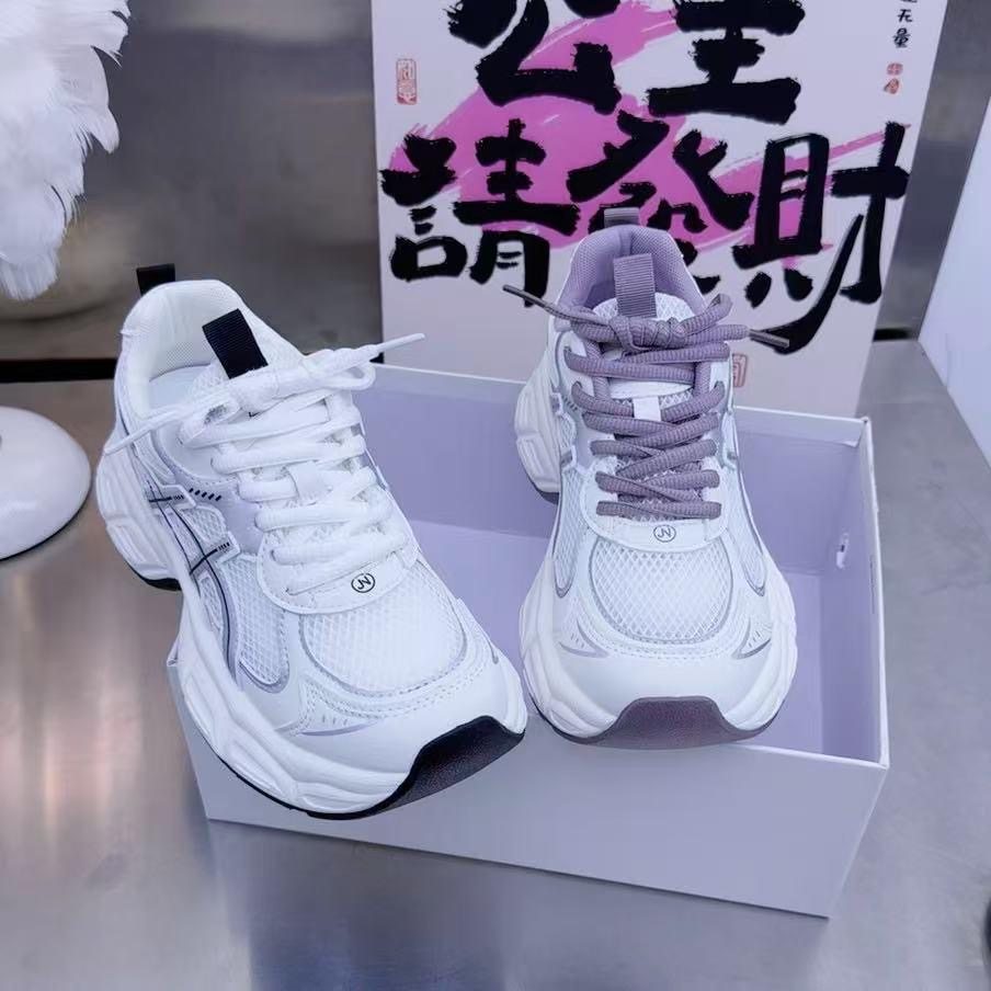 2025年夏季单网透气新款厚底增高运动休闲老爹鞋软底软面系带女鞋,淘宝优惠券,粉丝福利购,淘宝优惠卷