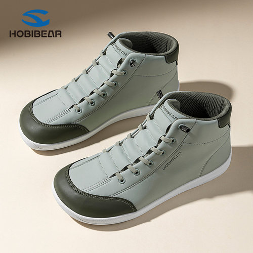 HOBIBEAR宽楦赤足休闲高帮鞋2026春秋徒步4e防滑耐磨防水舒适简约 - 图1