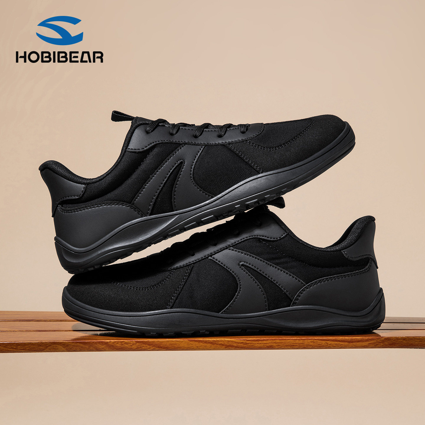 HOBIBEAR宽楦赤足薄底德训鞋男女2025秋冬加绒保暖宽头平步复古潮,淘宝优惠券,粉丝福利购,淘宝优惠卷