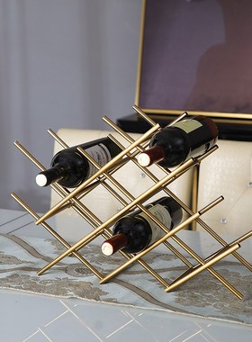 创意红酒酒架置物架客厅酒柜家用餐桌装饰品轻奢现代简约欧式摆件