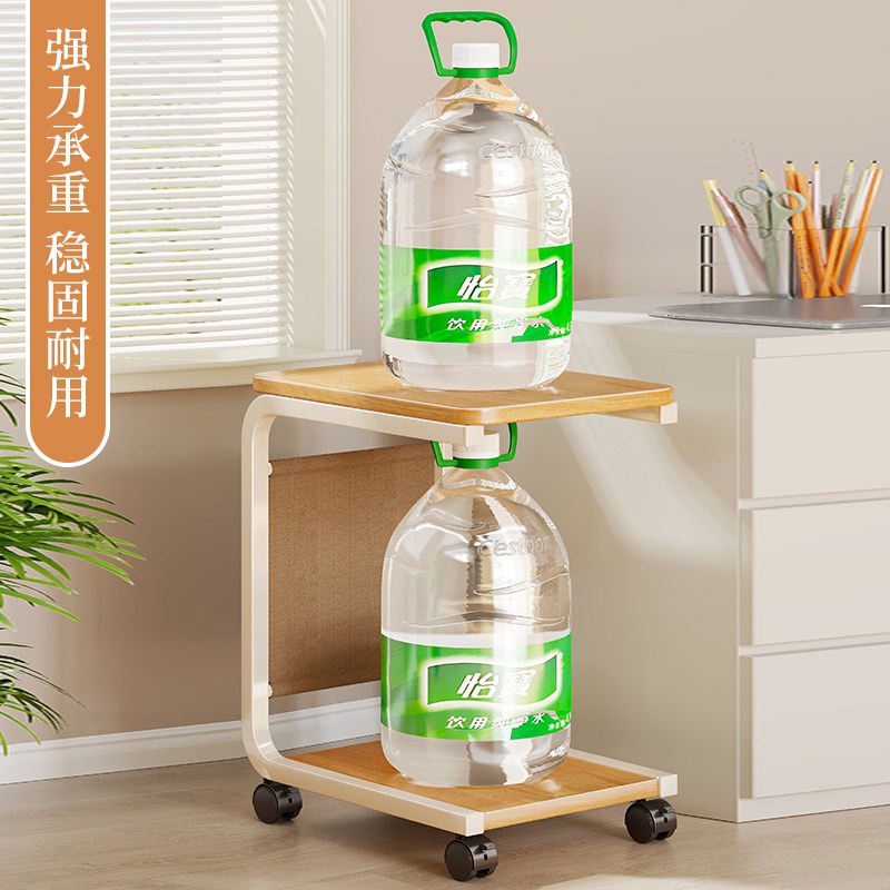 Home computer desk floor-standing computer host bracket with wheels removable double-layer storage rack chassis elevated rack