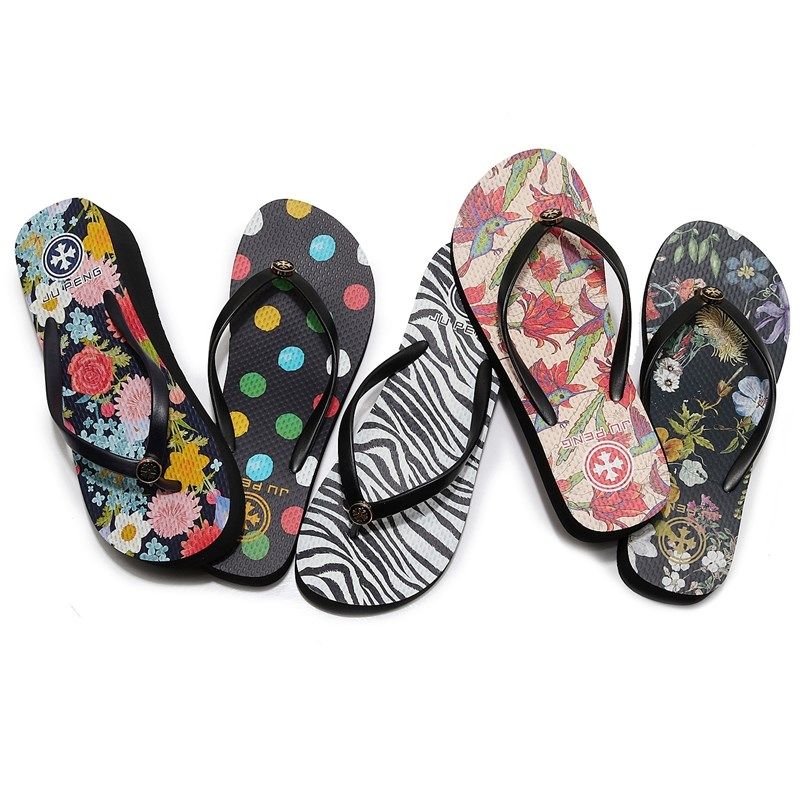 坡跟厚底人字拖时尚印花夏季休闲外穿防滑橡胶中跟沙滩夹脚凉拖鞋,淘宝优惠券,粉丝福利购,淘宝优惠卷