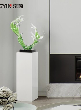 透明水花雕塑装饰品酒店售楼部大堂创意艺术工艺品客厅玄关摆件