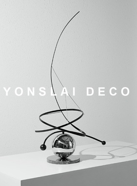 现代简约抽象几何摆件客厅玄关售楼处办公室样板间酒店创意装饰品