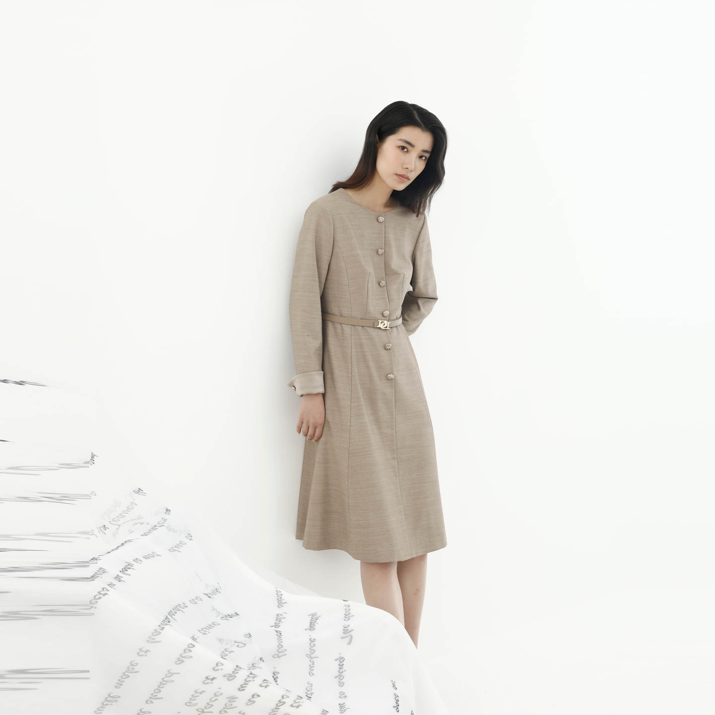 卡莉朵拉连衣裙C27C7515秋季新款通勤休闲女气质高级感通勤连衣裙 - 图2