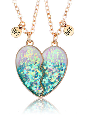 粉色爱心磁吸闺蜜二人项链一对学生2026新款友谊姐妹信物生日礼物