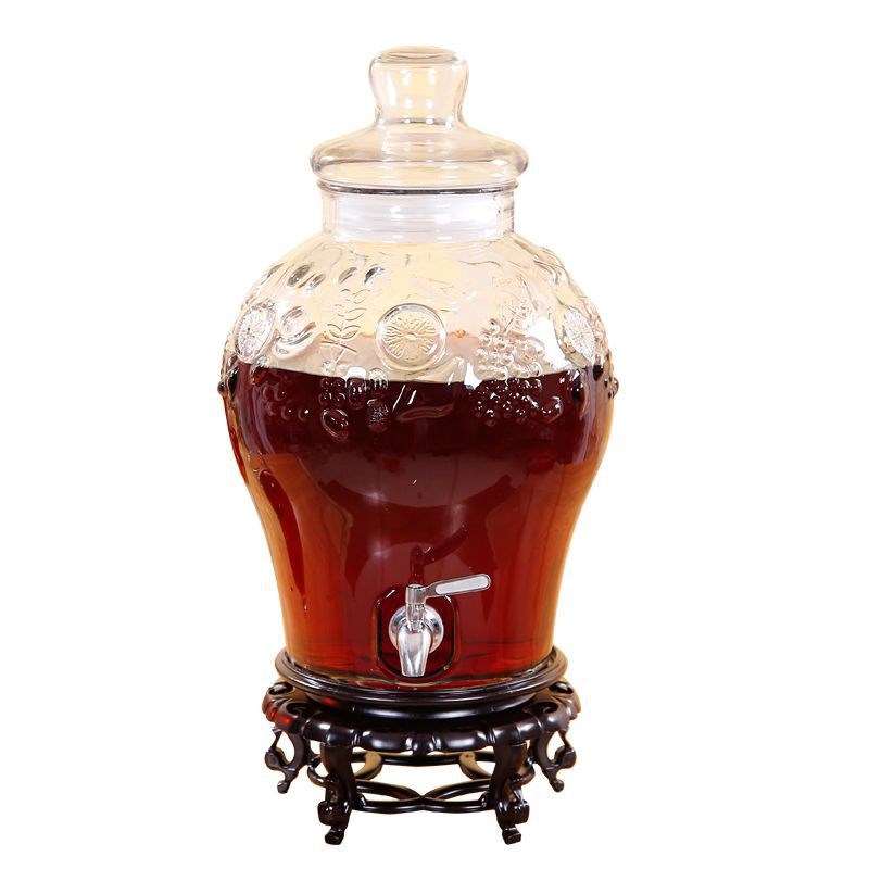Special 10kg 2t0 wine glass bottle for soaking wine, ginseng soaking wine bottle, high-end sealed and thickened wine jar, wine with faucet
