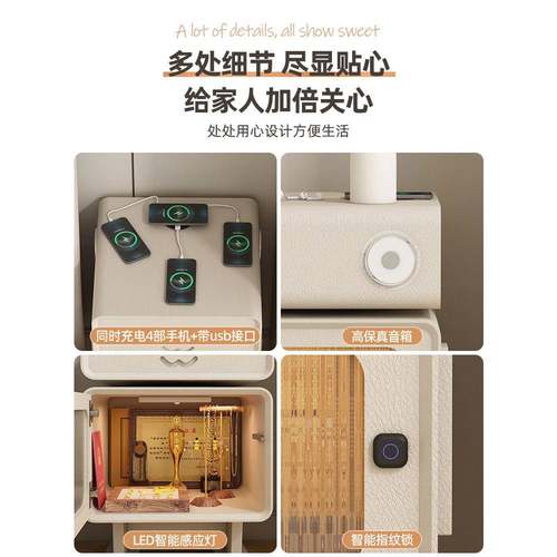 创意儿童房户床头型柜可爱小法式多HG-B8565奶油风小型功能机器人 - 图3