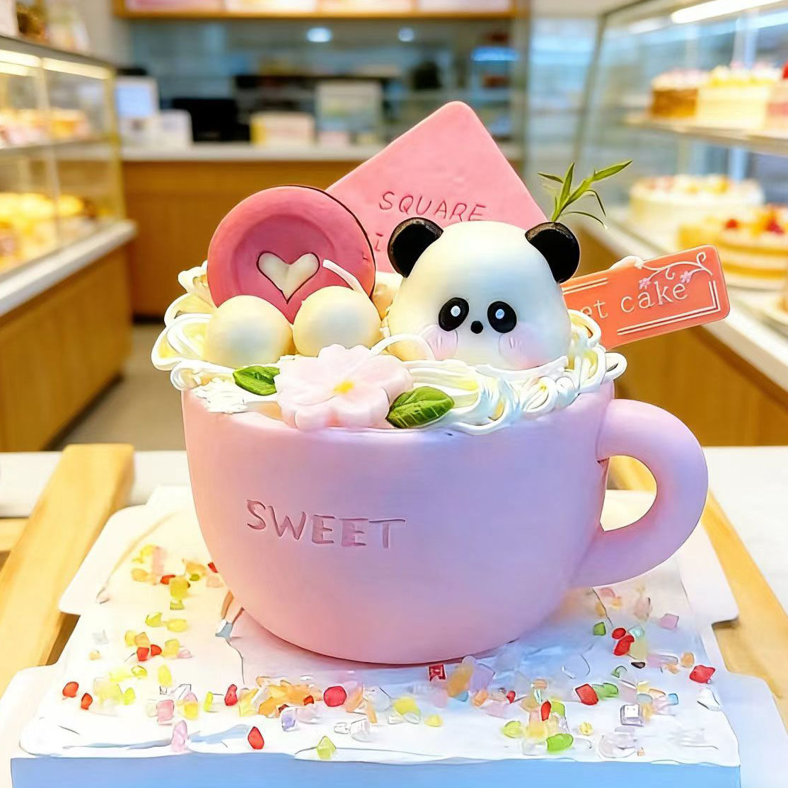 杯子小熊北极熊巧克力蛋糕装饰成品卡通小动物草莓碗烘焙西点摆件,淘宝优惠券,粉丝福利购,淘宝优惠卷