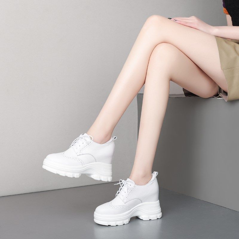 9CM超高跟小白鞋春季新款超厚底松糕鞋白色内增高老爹鞋四季女鞋,淘宝优惠券,粉丝福利购,淘宝优惠卷