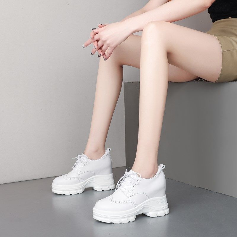 9CM超高跟小白鞋春季新款超厚底松糕鞋白色内增高老爹鞋四季女鞋,淘宝优惠券,粉丝福利购,淘宝优惠卷