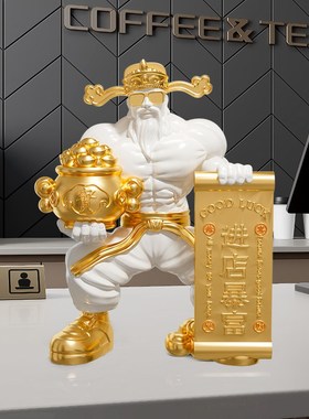 肌肉财神爷摆件健身房前台开业礼A物高档工艺品新店招财桌面装饰