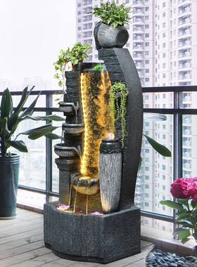 简约流水摆件循环水景观客厅招财风水球加湿器落地客厅办公室装饰