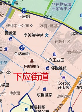 2024新款宁波市鄞州区地图贴图办公室挂图高清防水装饰画