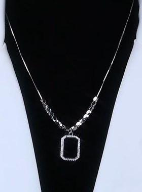 黑色几何项链女高级设计感小众毛衣链秋冬气质时尚新款锁骨链配饰