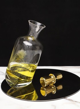 美式倾斜玻璃酒具摆件样板房售楼部卧室书房客厅桌面玄关软装饰品