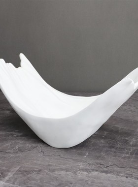 现代简约树脂船型托盘不含球样板房G售楼部卧室客厅书房餐厅摆件