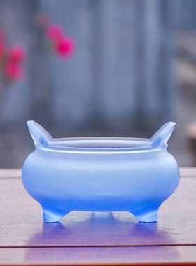 供奉套装古法琉璃药师佛像供灯座香插炉供水杯供佛灯家用桌面摆件