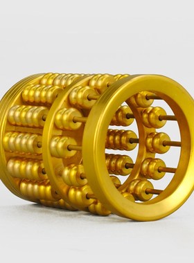 算盘笔筒黄铜笔筒摆件办公桌面礼物收纳摆件复古中国风算珠可移动