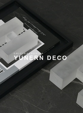 简约现代家居软装饰品水晶书档样板房间办公室书房桌面书靠摆件