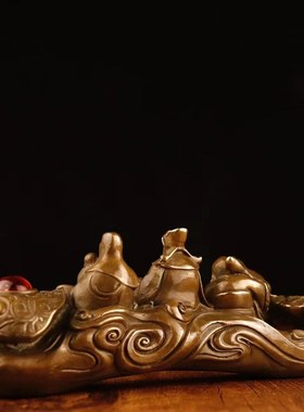 铜福禄寿三仙摆件连体福禄寿喜财铜像福禄星铜像寿星佛像家居供奉