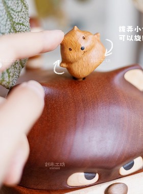 暴暴闹闹/创木工坊实木大容量杂物收纳摆件家用生日情人创意礼物