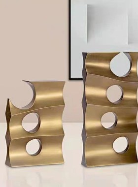 轻奢创意镂空几何摆件样板房软装摆件工艺品电视柜桌面树脂装饰品