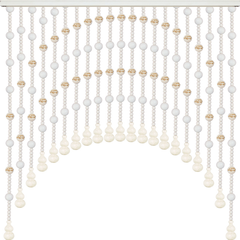 桃木葫芦门帘隔断帘客厅玄关卧室卫生间挡煞帘珠帘挂帘家用免打孔 - 图3