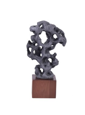 新中式轻奢时尚彩样o板间博古架书房摆设禅意潮流饰品工艺品摆件