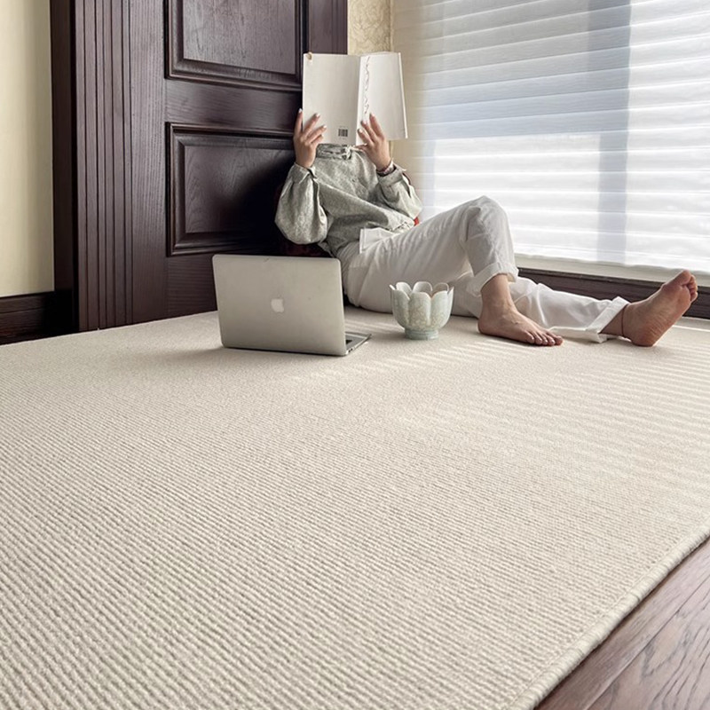 米白色奶油风地毯卧室床边毯高级感客厅茶几毯纯色地垫满铺大面积,淘宝优惠券,粉丝福利购,淘宝优惠卷