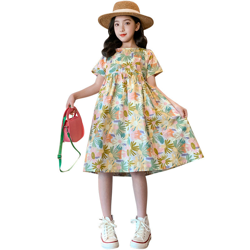 女童连衣裙夏装新款2023洋气纯棉布碎花裙女大童宽松公主裙子夏天,淘宝优惠券,粉丝福利购,淘宝优惠卷