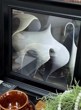 新中式侘寂风售楼处抽象装饰画家居摆件墙L面房间书房玄关过道软