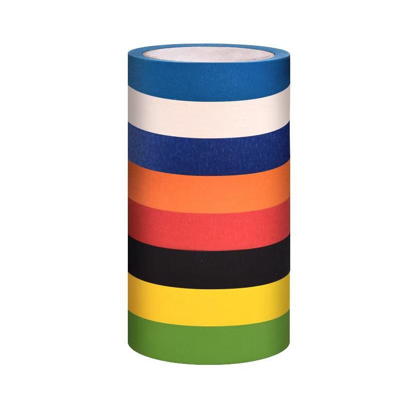 彩色美纹纸胶带喷漆遮蔽瓷砖美缝墙面粘贴固定可手撕不残胶防渗透易撕贴自粘持久耐用美术生画画专用美纹胶带 - 图3