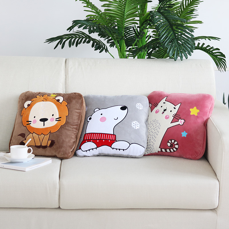 车载抱枕被子两用l卡通靠垫办公室可折叠枕头被子汽车抱枕毯二合 - 图2